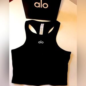 ALO Yoga Women's Black Aspire Crop Tank Size XS